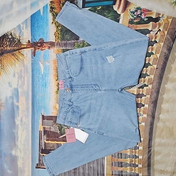 Stefany Jeans Distressed High-Rise Skinny Zippered Ankle Jeans Size 11/12 NEW‎ - Picture 1 of 5